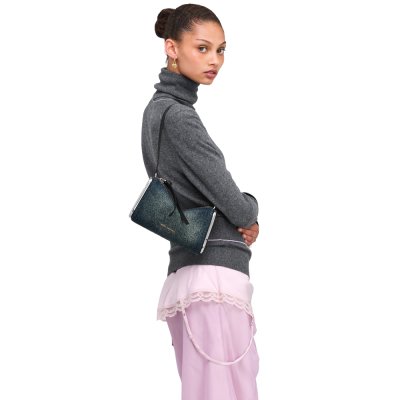 THE SCENE SMALL SHOULDER BAG IN DENIM
